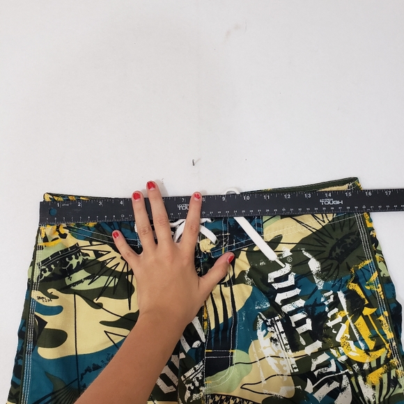 CORONA Extra MENS Shorts Surf & Turf TAN BLUE AND ARMY GREEN SWIM TRUNKS Medium - Picture 6 of 6